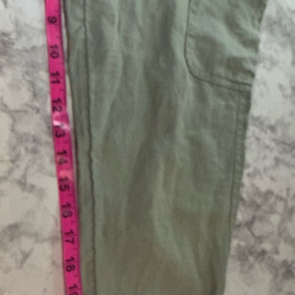 Nicole Miller Women’s linen Olive Green Cargo Jogger Pants -  Drawstring Waist - Picture 5 of 7